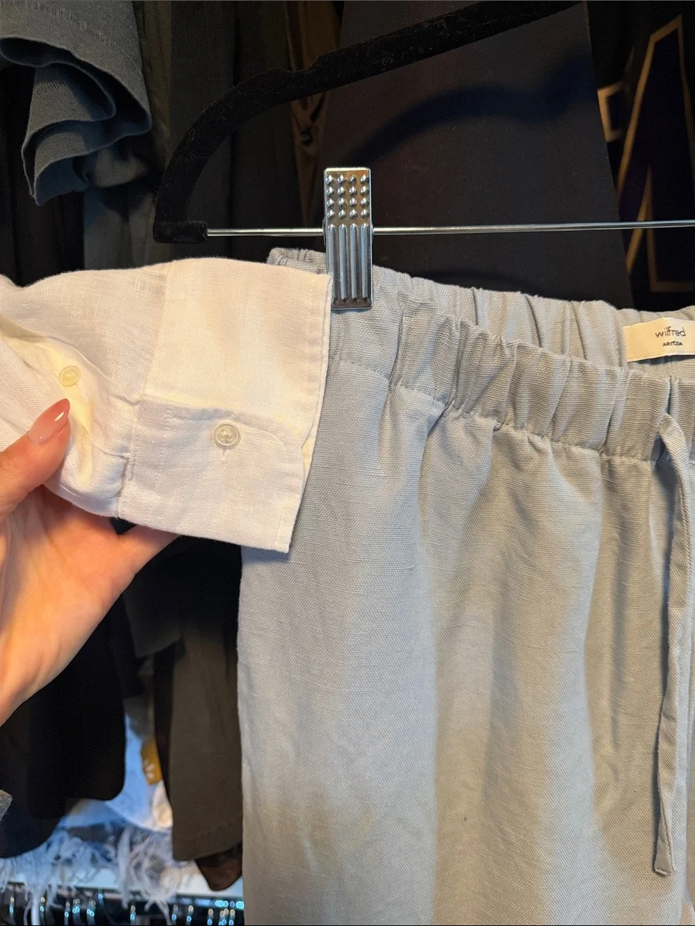 Wilfred Pale Blue Drawstring Jogger Pants